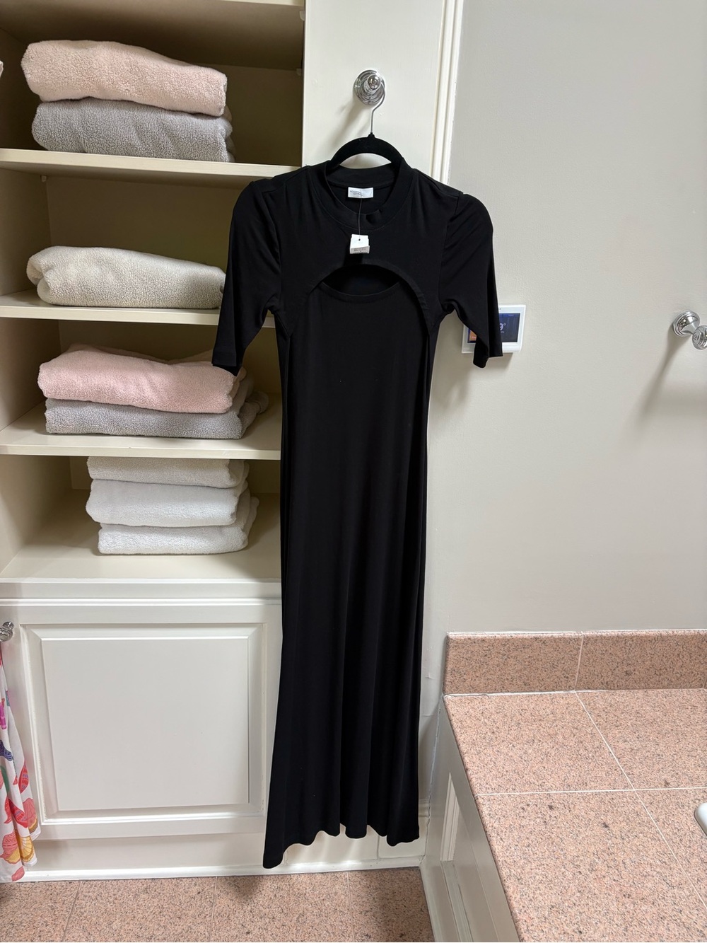 Rosetta Getty Black Maxi Dress with Cutout